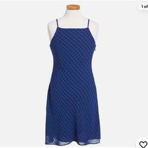 Polo by Ralph Lauren Blue and Black Checkered Mini Dress